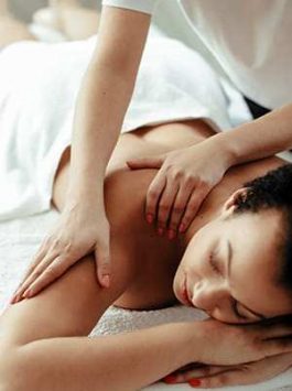 Beauty and body care. Woman in SPA salon